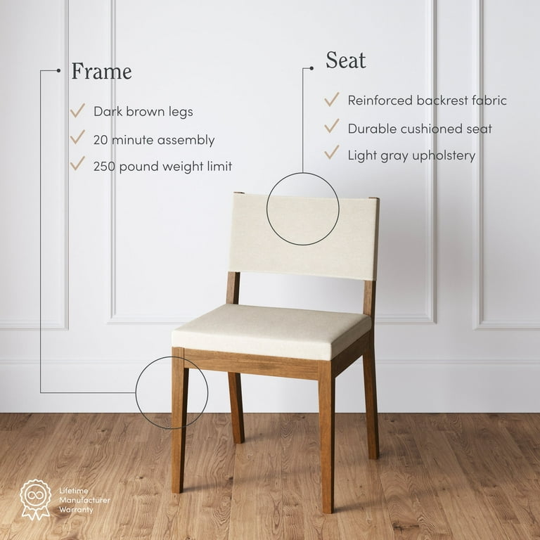 Nathan James Linus Modern Upholstered Dining Chair with Solid