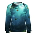 thumbnail image 7 of Landscape Butterfly Womens Casual Crewneck Sweatshirt Long Sleeve Tops Cute Pullover Loose Fit, 7 of 7