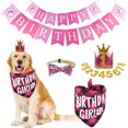 thumbnail image 2 of CSChome Ensemble de Bandana pour Animaux Couronne Pailletée Bandana pour Animaux 0-9 Chiffres Classique à Carreaux Mignon Cravate Réglable Bandana Triangle Anniversaire, 2 of 6