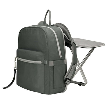 Backpack stool, lightweight backpack and folding chair, perfect for camping,  Gray 