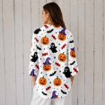 thumbnail image 2 of Nyfairy Plus Size Women's Halloween Print Long Sleeve Button Down Casual Shirt, 2 of 5