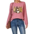 thumbnail image 2 of SNKSDGM Hauts à Manches Longues pour Femmes Décontracté Chic Printemps 2026 T-Shirt de Noël pour Femmes Imprimé Lettre T-Shirt Graphique Arbre de Noël Col Rond Manches Longues TTG, 2 of 6