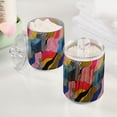 thumbnail image 2 of Yayeee 2 Pack Qtip Holder Bathroom Cotton Swab Canister with Lid Clear Dispenser Set, Stripes Pattern, 2 of 6