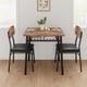 thumbnail image 4 of Yeshouse Juego de comedor de 3 piezas para 2 personas, mesa pequeña de madera con estante y 2 sillas tapizadas, 4 of 7
