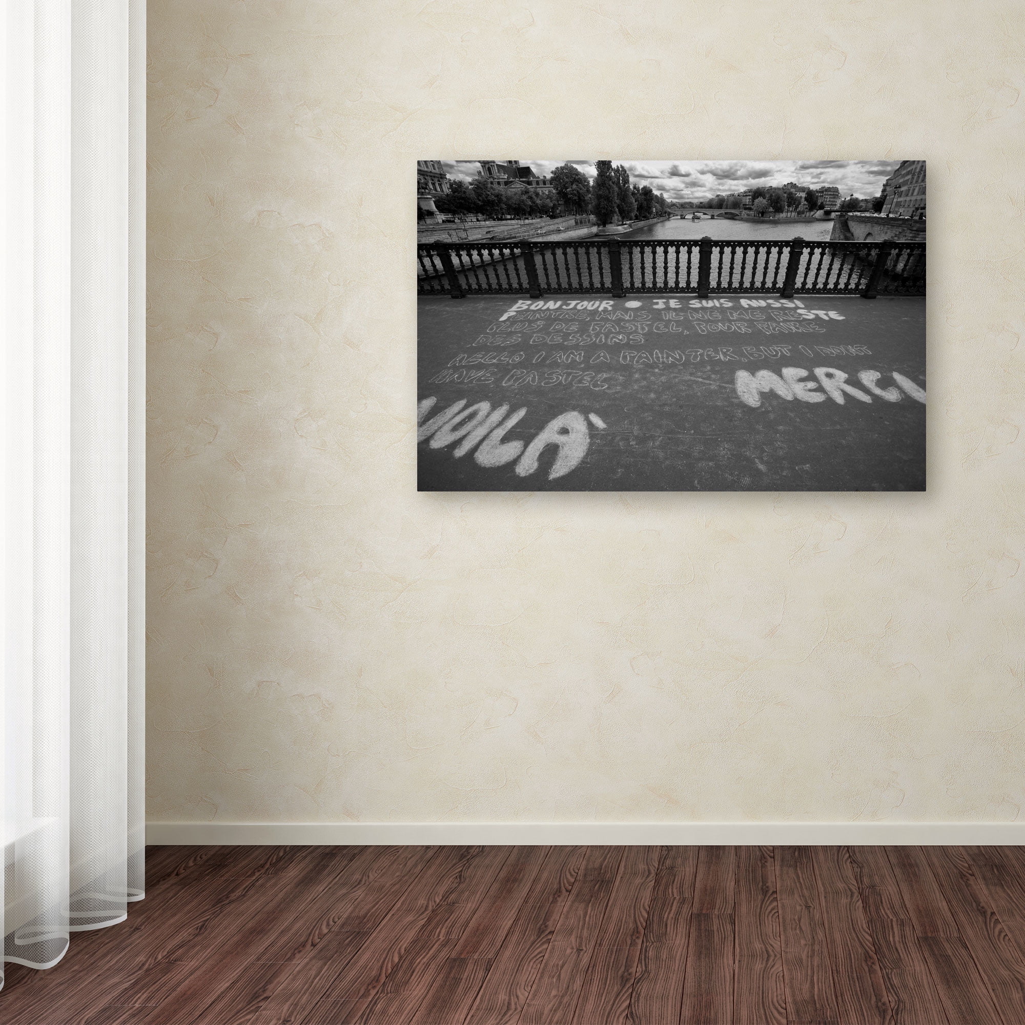 Trademark Fine Art "Paris Bonjour Merci" Canvas Art by Yale Gurney