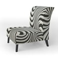 thumbnail image 3 of Designart "Optical Art dreaming black and white" Black Stripe Upholstered Accent Chair - Modern Arm Chair For Living Room, 3 of 5