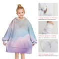 thumbnail image 6 of Soft Pastel Cloudscape Blanket Hoodies for Kids 6-13YR Oversize Wearable Blanket Hoodies for Boys Girls Teens, 6 of 7
