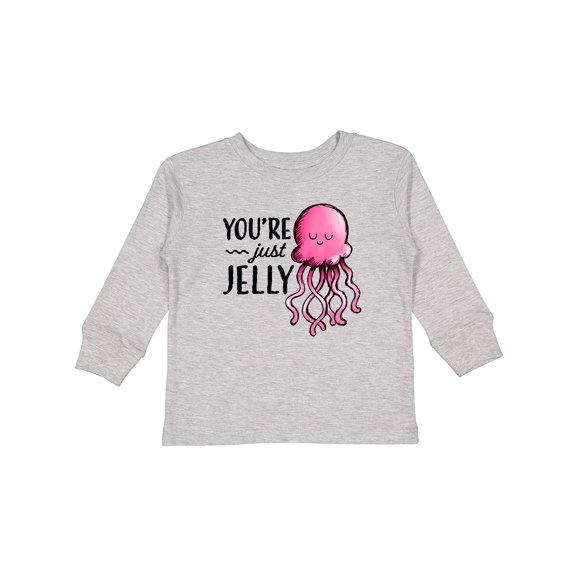 Inktastic You're Just Jelly with Pink Jellyfish Boys or Girls Long Sleeve Toddler T-Shirt