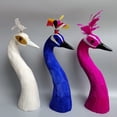 thumbnail image 5 of AOOOWER Beautiful Feathered Peacocks Head Model Ornament for Cabinet Office Home Decors, 5 of 13