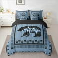thumbnail image 3 of Feelyou Hippie Bear Teens Twin Bedding Sets 7-Piece, Rustic Countryside Cabin Bedding Comforter Set, Western Tribal Aztec Reversible Sheet Sets, Lightweight Room Decor, 3 of 9