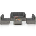 thumbnail image 2 of Costway 5 PCS Outdoor Patio Sectional Sofa Couch PE Rattan Conversation Set Gray, 2 of 10