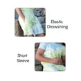 thumbnail image 3 of Men's Tie-Dyed Summer Cotton T-shirt, Green Color Short-sleeve Crewneck Tee, 3 of 5