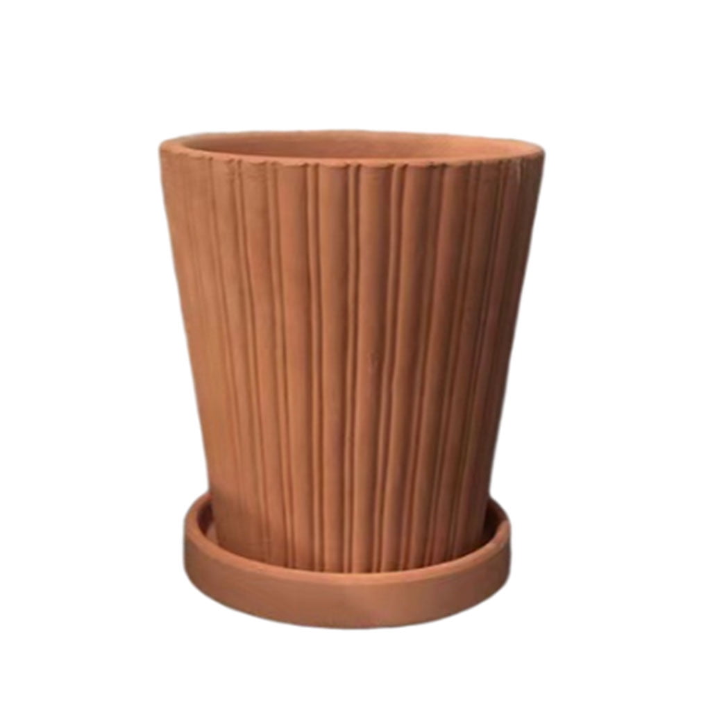 Piartly Red Pottery Flower Pot Water Absorption Porch Garden Office