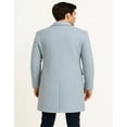 thumbnail image 2 of Men’s Light Blue Wool Overcoat – Classic Single-Breasted Long Coat - Sky Blue Carcoat Wool Fabric, 2 of 2