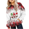 thumbnail image 2 of Yufatyle Unisex Kids Christmas Sweatshirt for Boys Girls Pullover Hoodie Santa Claus Snowflake Tops Shirts 2-14 Years, Red, 2 of 4