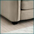 thumbnail image 4 of Camel Corduroy 3-Seater Modular Sofa with Ottoman – Retro-Modern Living Room Furniture, Plush Comfort, 4 of 14