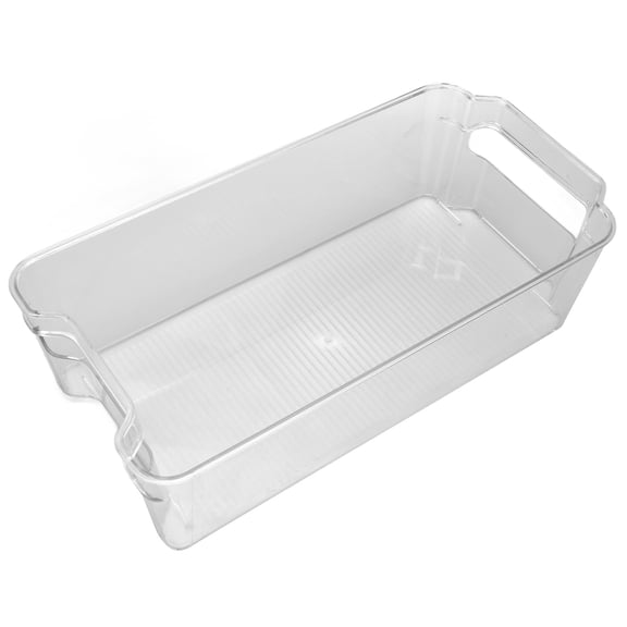BIMZUC Clear Plastic Refrigerator Storage Container, Small Stackable Food Bin for Pantry and Fridge Organization, Space-Saving Visible Design, 12.5 x 6.3 x 3.4 Inches (31.7 x 16 x 8.7 cm)