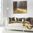 thumbnail image 2 of Designart Path in the Fall Forest Panorama - Forest Throw Pillow - 16x16, 2 of 4