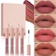 thumbnail image 2 of Lote de 4 brillos de labios de terciopelo, de larga duración, no pegajosos, colores intensos, para cualquier look, maquillaje diario y de fiesta, 2 of 8