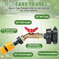 thumbnail image 4 of IBC Tote Water Tank Adapter -Fine Thread Fitting for 275-330 Gallon IBC Tote Tank, Leakproof Sturdy Brass Faucet Valve, 4 of 5