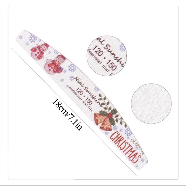 Xihbxyly Ofertas del día Lima de uñas con estampado navideño, lavable, tira de pulido de doble cara