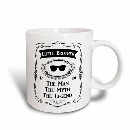 3dRose Little Brother - The Man The Myth The Legend younger bro sibling gift - Ceramic Mug,