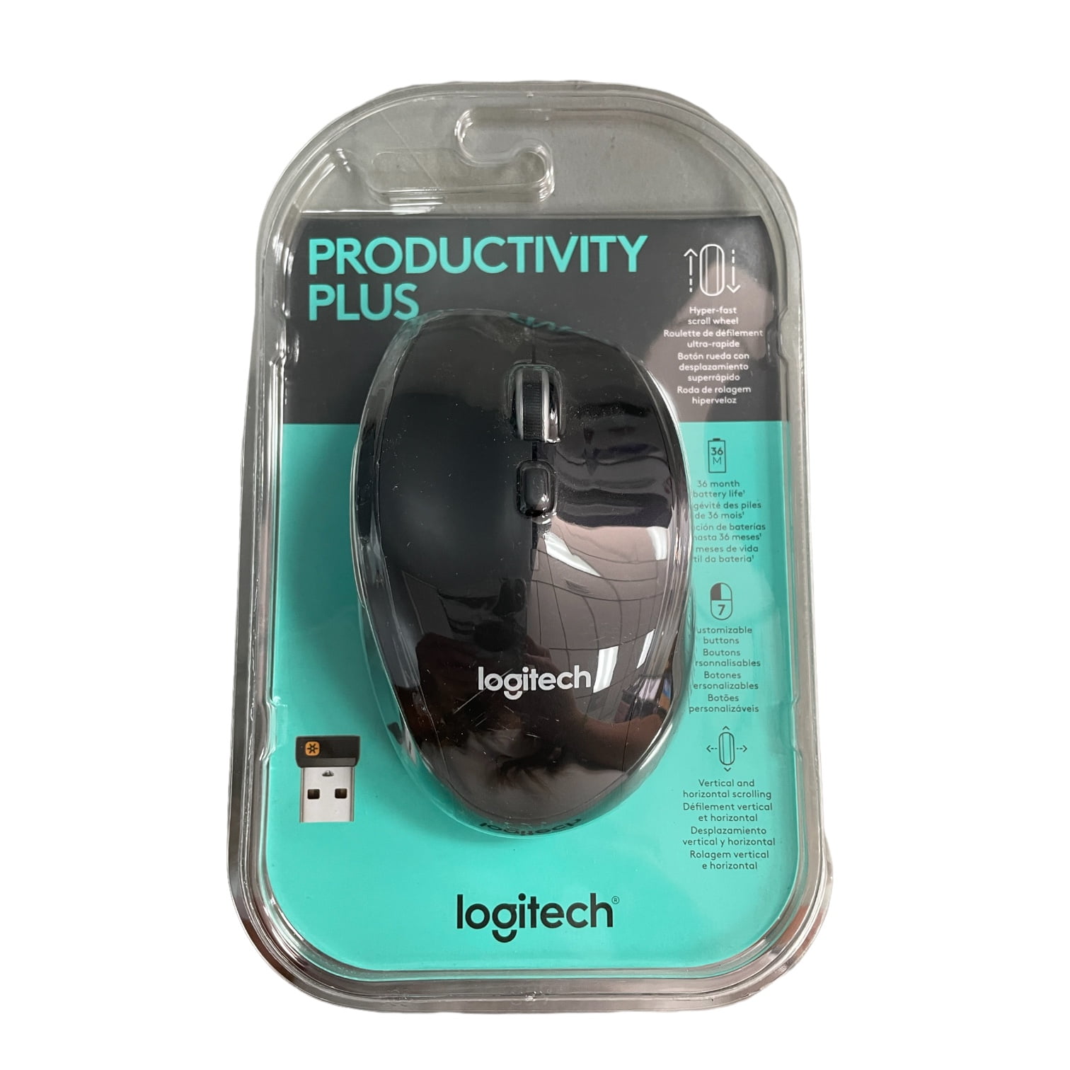 Logitech Productivity Plus Mouse, 910-005746, Black, Includes Batteries - Walmart.com