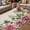 Beige, variant on Spring Pink Roses Outdoor Rug for Patio/Deck/Porch, Non-Slip Large Area Rug 3 x 5 Ft, Pastoral Eucalyptus Leaves Rustic Burlap Indoor Outdoor Rugs Washable Area Rugs, Camping Rug Carpet Runner