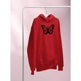 thumbnail image 3 of Monarch Butterfly Handdrawn Hoodie Women -Image by Shutterstock, Female x-Large, 3 of 4