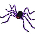 thumbnail image 2 of Large Hairy Halloween Spider Decor - 40 LED Light-Up Scary Spider with Red Eyes, Bendable Metal Legs for Indoor/Outdoor Haunted House & Party Decorations, 2 of 4