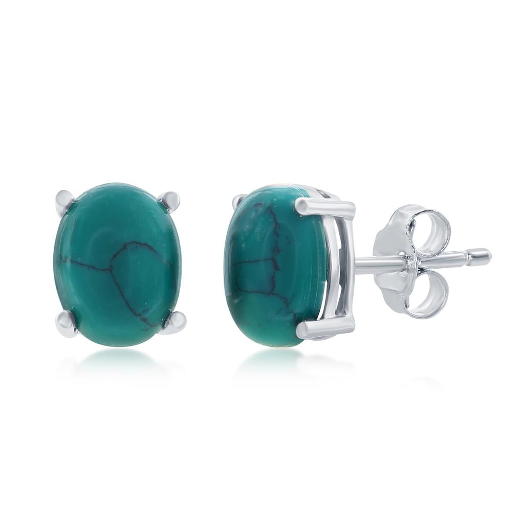 Sterling Silver Oval Turquoise Stud Earrings Kuwait Ubuy