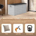 thumbnail image 4 of SOLAURA 75 Gallon Outdoor Storage Deck Box Waterproof Resin Patio Storage Box for Outside Cushions, Garden Tools and Pool Toys, Gray, 4 of 9