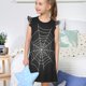 thumbnail image 4 of Fotbe A Web With A Spider Vestido de Dormir para Niñas de 3 a 10 Años, Mangas Cortas, Estilo Princesa, Pijama Camisón con Mangas Voladas-Medium, 4 of 6
