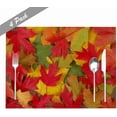 thumbnail image 3 of Colorful Fall Leaves Placemats 18X12 Inch Halloween Thanksgiving Linen Kitchen Table Mats Set of 4 Easy to Clean for Dining Table, 3 of 5