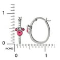 thumbnail image 2 of Disney Minnie Mouse Womens CZ Sterling Silver Birthstone Hoop Earrings, 2 of 4