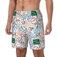 thumbnail image 2 of Uemuo Back To School Pattern Mens Swim Trunks Quick Dry Board Shorts with Mesh Lining, Stretch Beach Shorts Quick Dry No-Chafing Board Shorts-Small, 2 of 9