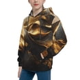 thumbnail image 2 of Fotbe Luxurious Gold Flow Pattern Youth Pullover Hooded Sweatshirt, Boys Hoodie, Kangaroo Pocket Hoodie for Kids Girls -Small, 2 of 6