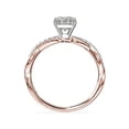 thumbnail image 2 of 0.75 T.C.W Asscher Shape Natural Diamond Latest Design Solitaire with Accents Wedding Ring for Women Solid 18K Rose Gold Size 8, 2 of 6