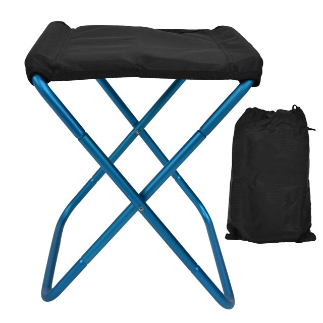 Jadeshay Taburete Plegable para Acampar, Taburete de Pesca Plegable liviano Taburetes para Acampar con Bolsa de Almacenamiento para Barbacoa Camping(Azul)