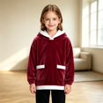 thumbnail image 2 of WhouRiu Boys Girls Solid Color Fuzzy Hoodie Kids Unisex Long Sleeve Hooded Pullover With Pockets Autumn Winter Cozy Warm Soft Sweatshirts,6-7 Years, 2 of 9