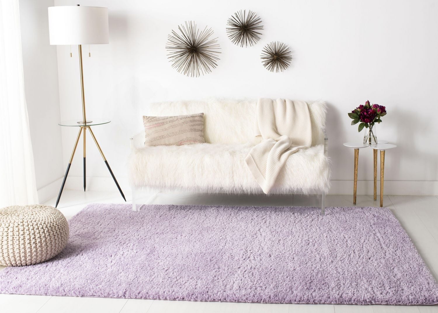 SAFAVIEH August Carlene Solid Plush Shag Area Rug