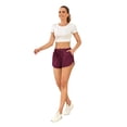 thumbnail image 4 of URATOT 2 Pack Cotton Yoga Short Women Summer Running Gym Sports Waistband Shorts with Pockets, 4 of 6