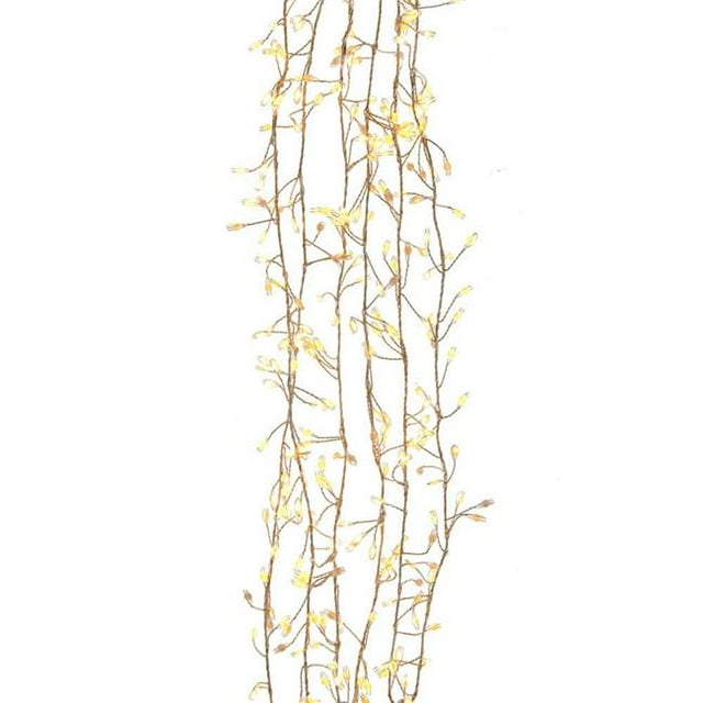 Kurt Adler AD1012CLW 300-Light Cluster Garland with Classic LED Twinkle Lights, White