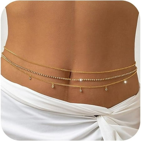 XiaoBanDeng Body Chain Belly Chain Silver Waist Chain Body Chain Jewelry for Women Body Jewelry for Women Waist Chains Belly Chains for Women Chain Bra Lingerie