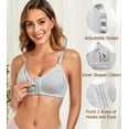 thumbnail image 4 of Curyon Women's Comfort Cotton Wireless Lift Non Padded Front Closure Bras,36C, 4 of 6