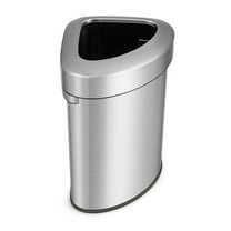 Corner Trash Can 16 Gallon/60 L, Kitchen Garbage Can, Large Open Top Touchless Rubbish Can, Anti-Slip Bottom, Triangular Waste Bin, Stainless Steel Trash Bin for Bathroom Kitchen Bedroom