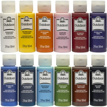 FolkArt Outdoor Acrylic Craft Paint Set, 12 Colors, 2oz,PROMOFAOD