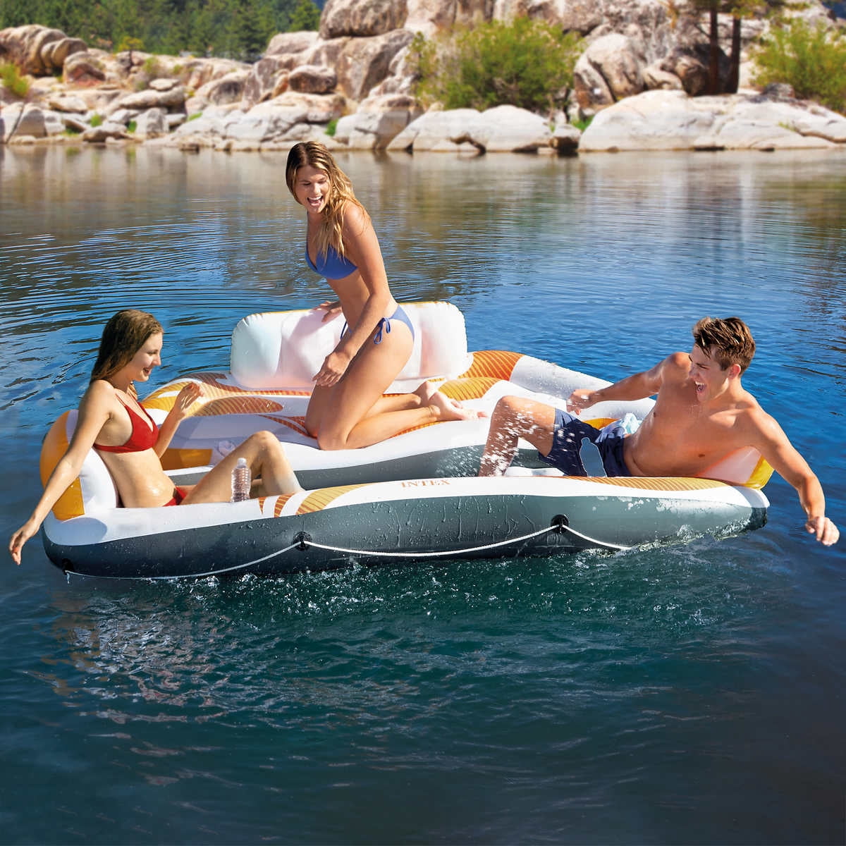 Intex Vista Inflatable Lake Island Raft Float 94" W x 81" L x 20" H