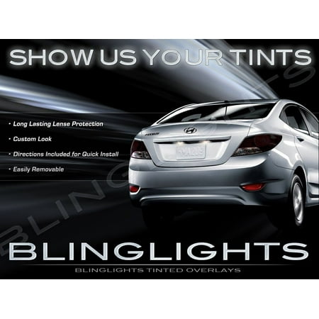 Smoke Overlay - 2012 2013 2014 Hyundai Solaris Tinted Smoked Protection Overlays Film for Taillamps Taillights