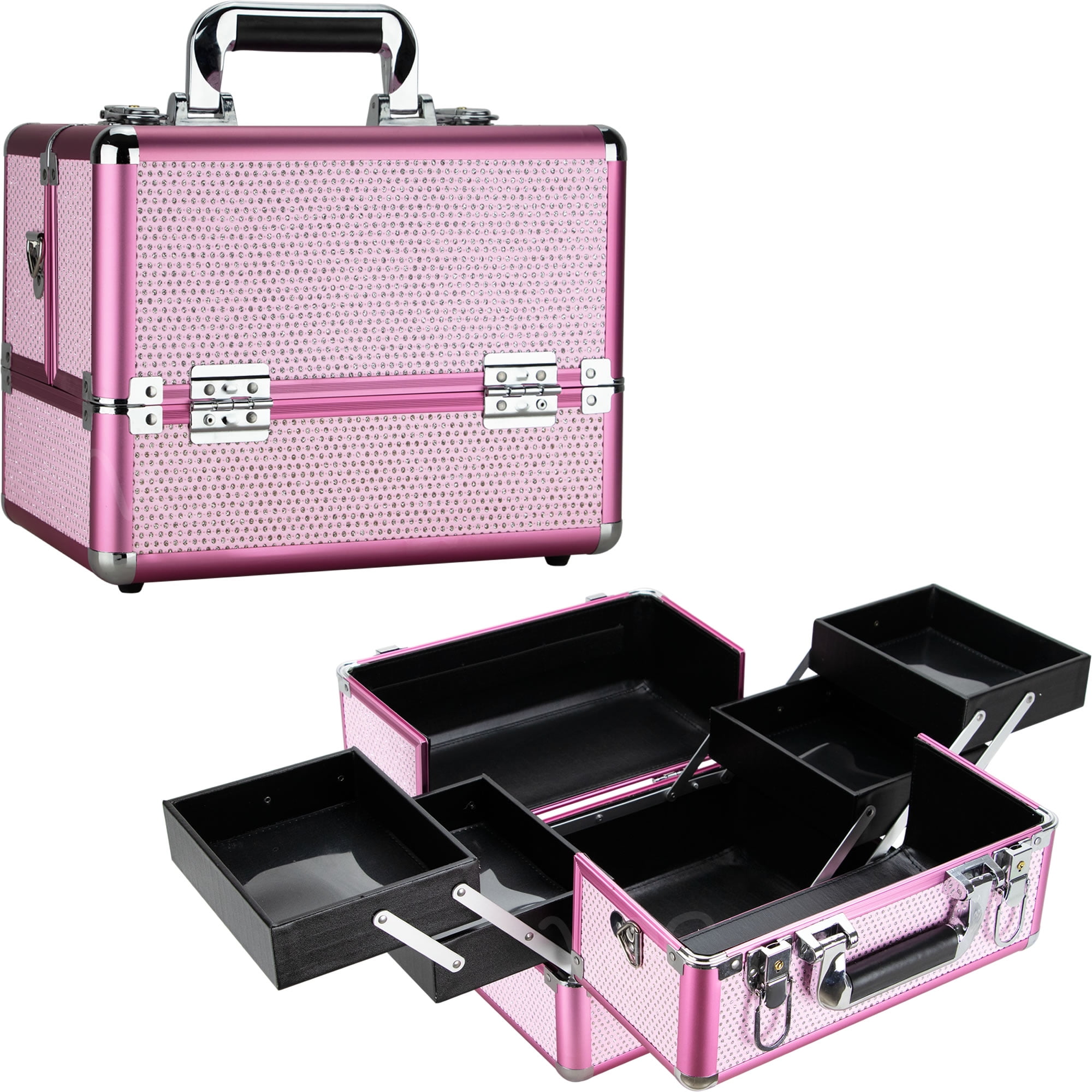 Professional Cosmetic Makeup Train Case Organizer Storage Box Aluminum